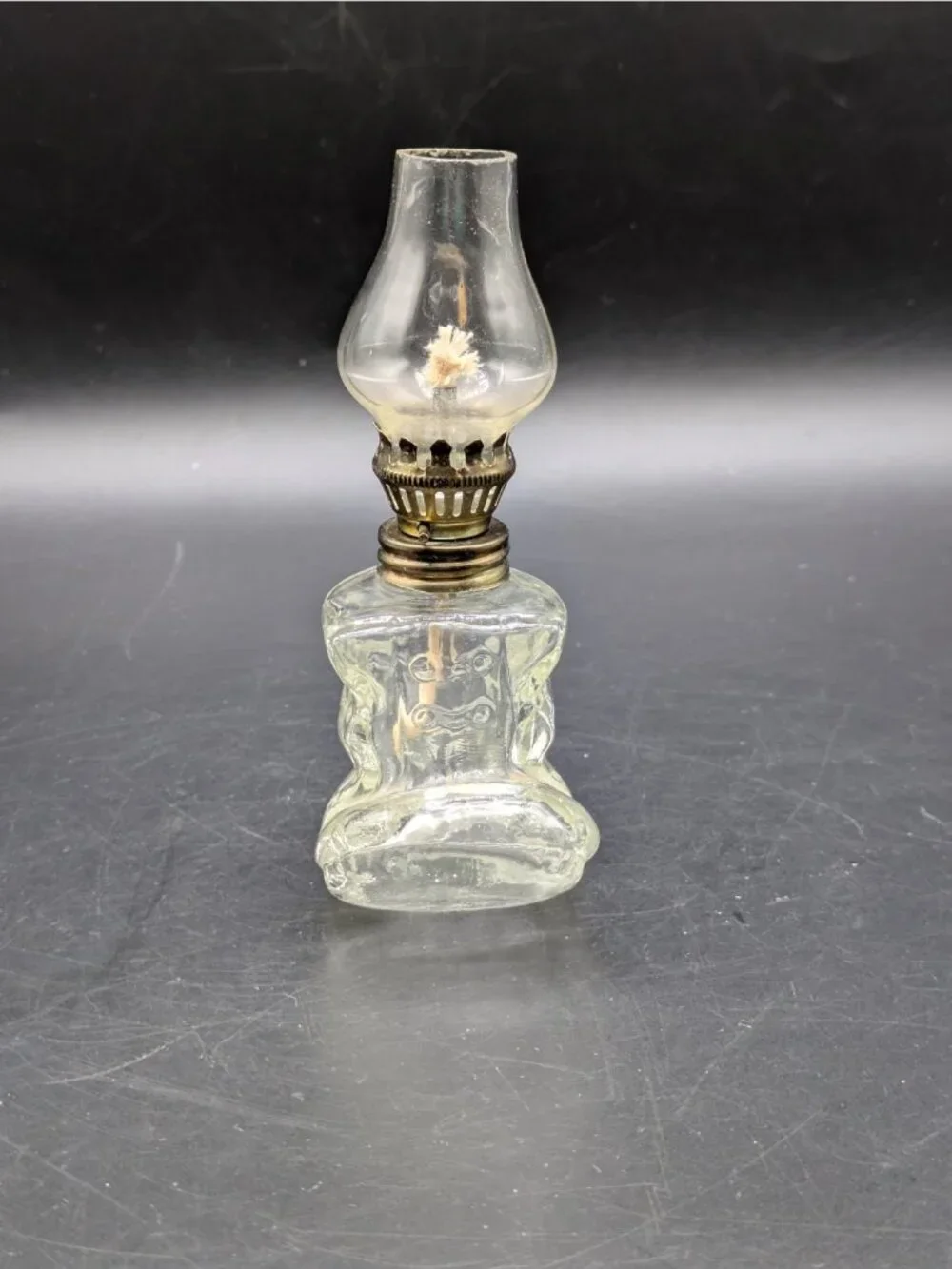 Vintage Mini Oil Lamp Lantern Boot Shaped Clear Glass Made in Hong Kong 5